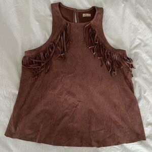 Pink Fringe Tank Top